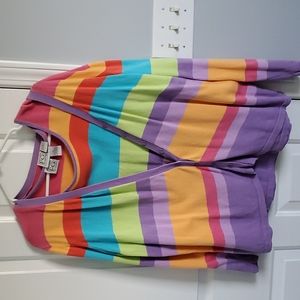 Pretty Multi Color Striped Sweater Set